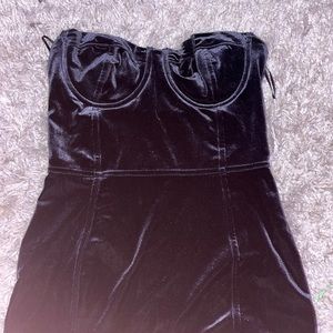 cute velvet dark blue dress